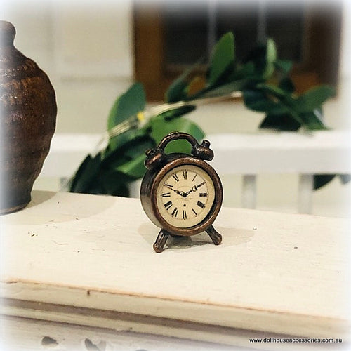 thumbnail image 2 of 1:12 Miniature Twin Bell Alarm Clock / Metal Loud Alarm Clock / Dollhouse Supplies Alarm Clock - H025 2 of 13