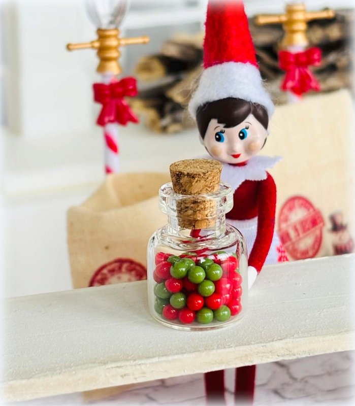 Dollhouse Christmas Jar of Sweets or beads