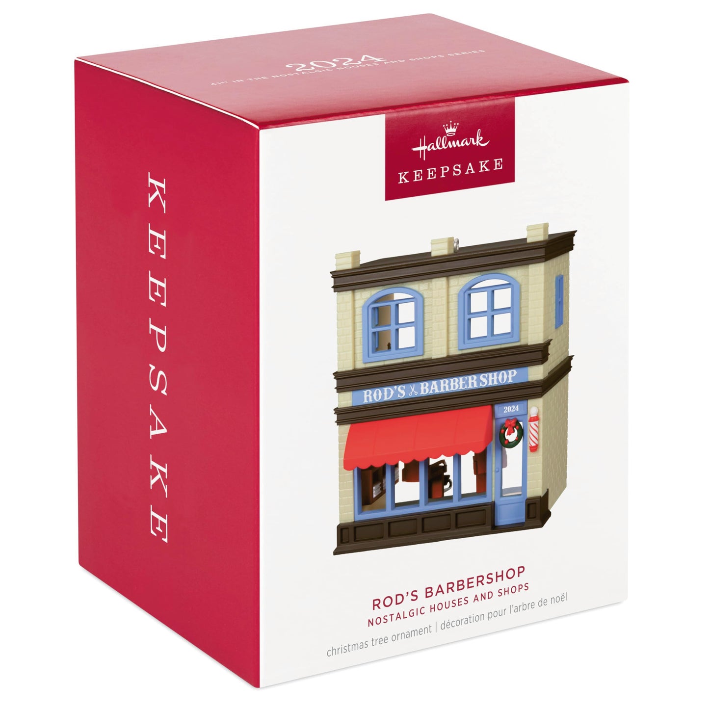 Hallmark Nostalgic Ornament - Rods Barber Shop - 2024- 9cm high