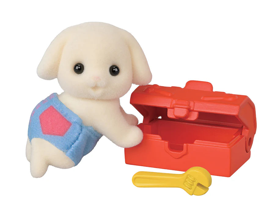 Sylvanian Families Builder Series - Baby Flora Rabbit with accessories