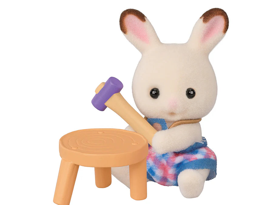 Sylvanian Families Builder Series - Baby Chocolate Rabbit with accessories