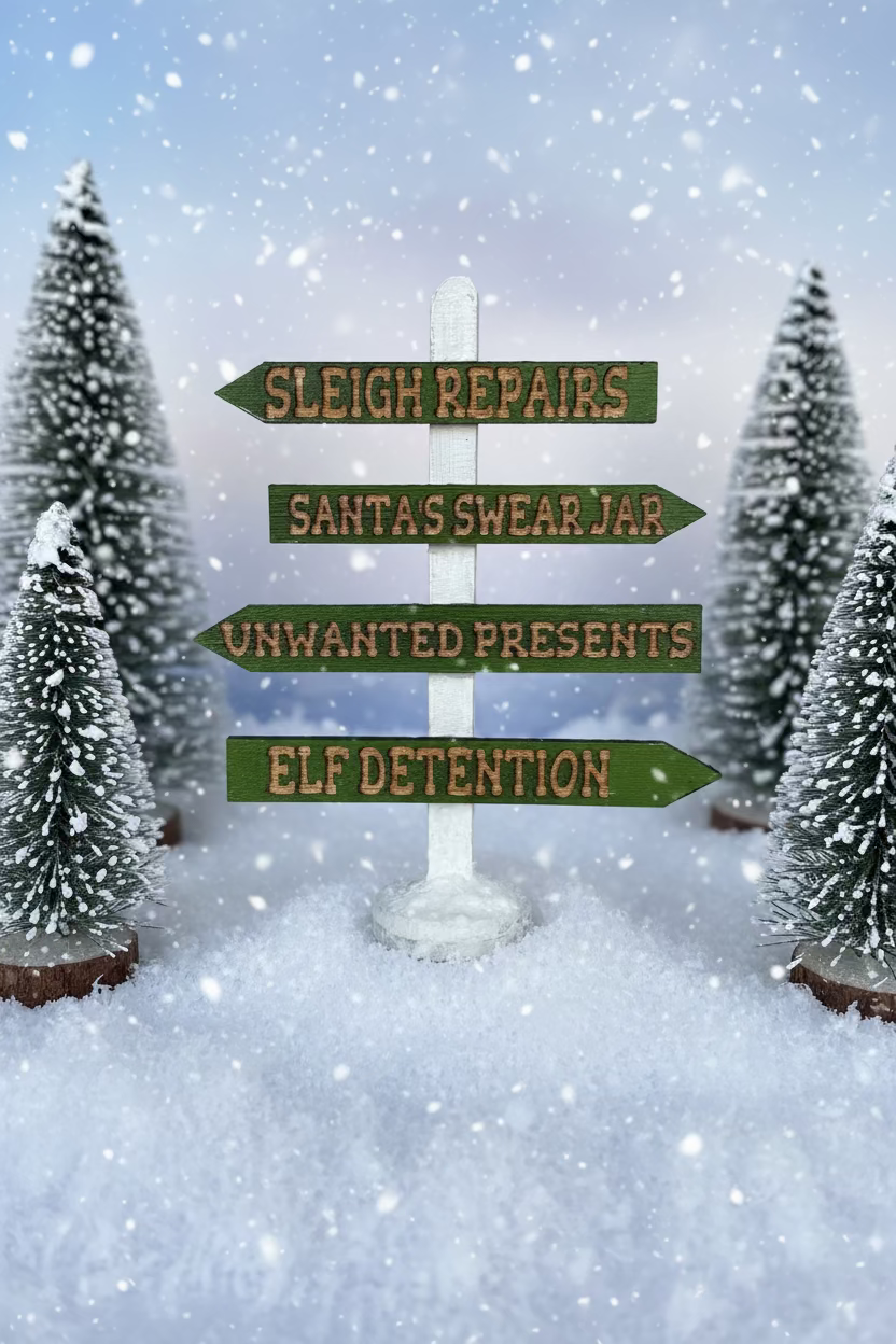 Sign Post - Santa’s No Good Day - Miniature