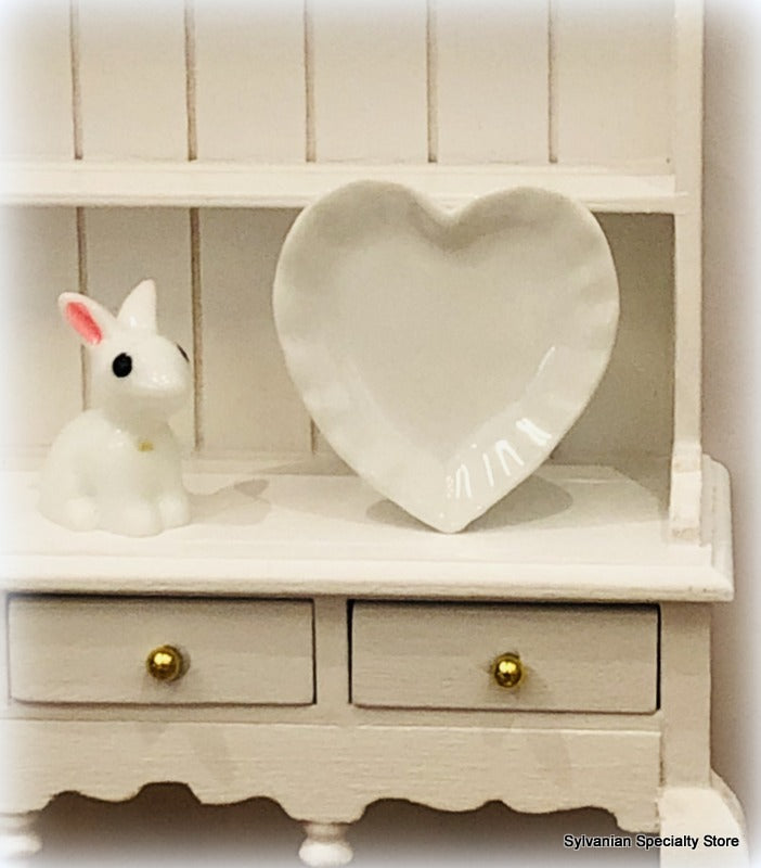 White Heart Plate - Miniature