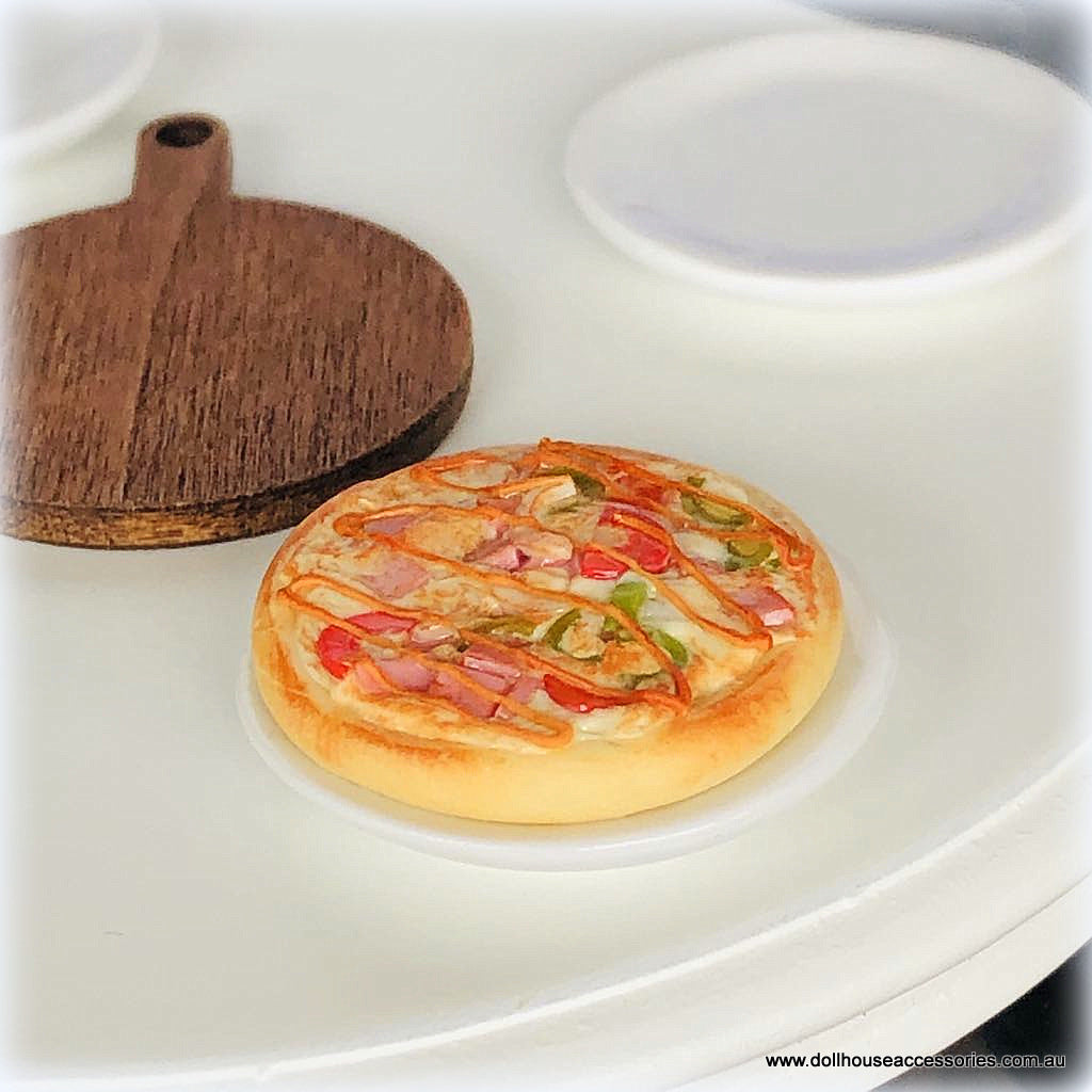 Pizza on Wooden Pizza Board - Miniature