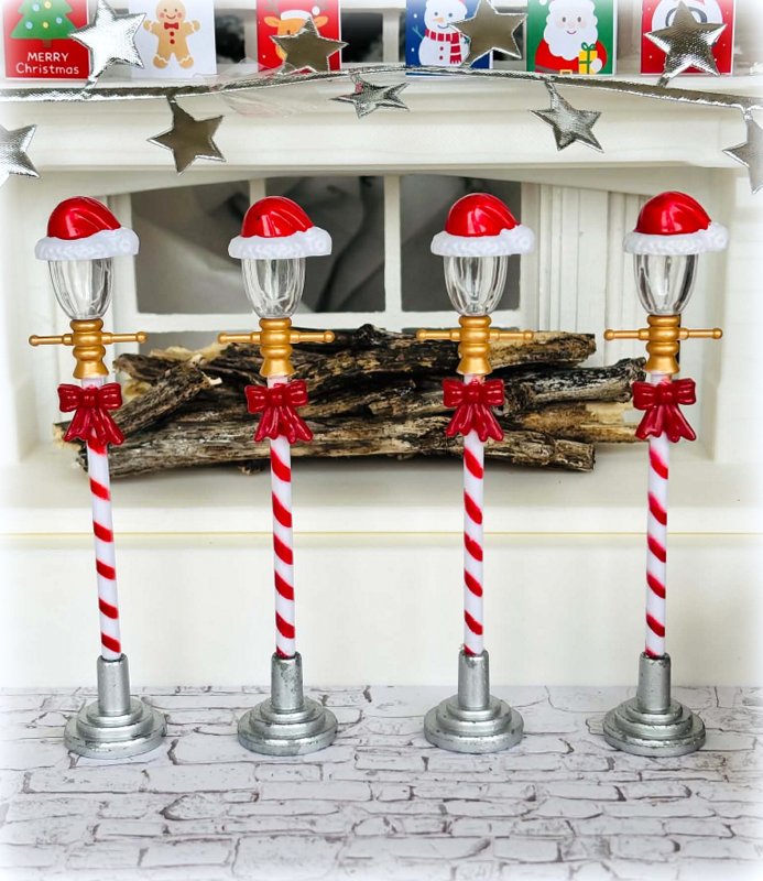 Dollhouse Festive Magic Candy Cane Street Lights