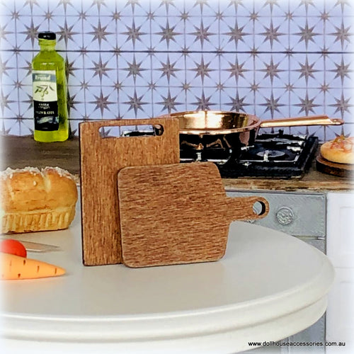 Pair of Wooden Chopping Boards dollhouse