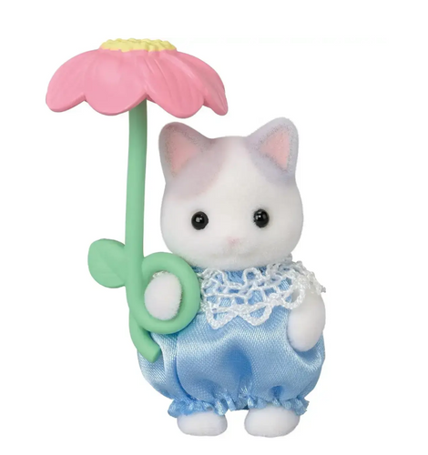 Sylvanian Families Blooming Baby Friends Series - Latte Cat Baby with accessory