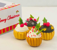 Christmas Cupcake Variety - Set of 4 - Miniature