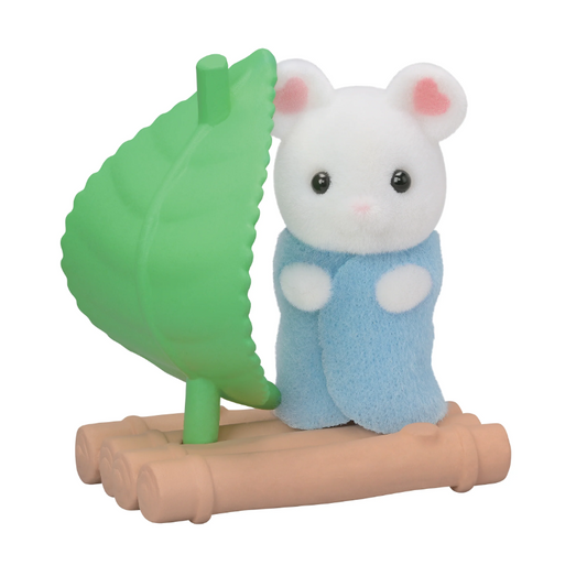 Sylvanian Families Baby Mouse with Leaf Raft - Forest Series - #4