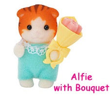 Sylvanian Families Maple Cat with Flowers - Party Series