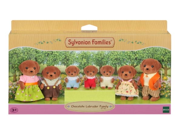 Sylvanian Families Chocolate Labrador Family of 7 - New Release