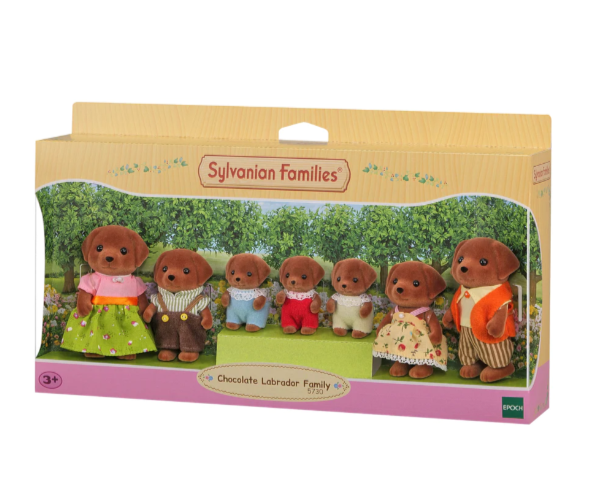 Sylvanian Families Chocolate Labrador Family of 7