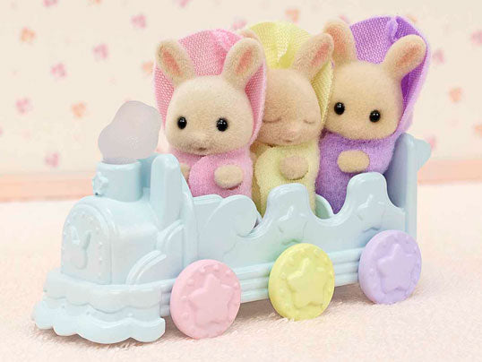 Sylvanian Families Triplets Baby Bath Time Set with Milk Rabbit Triplets