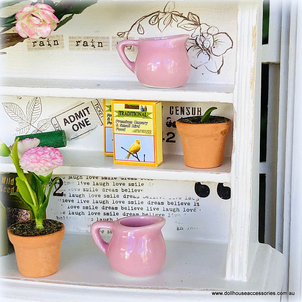 Dollhouse miniature pink milk jug accessory