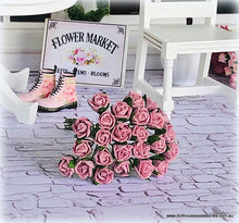 Bouquet of Deep Dusk Pink Roses - Miniature