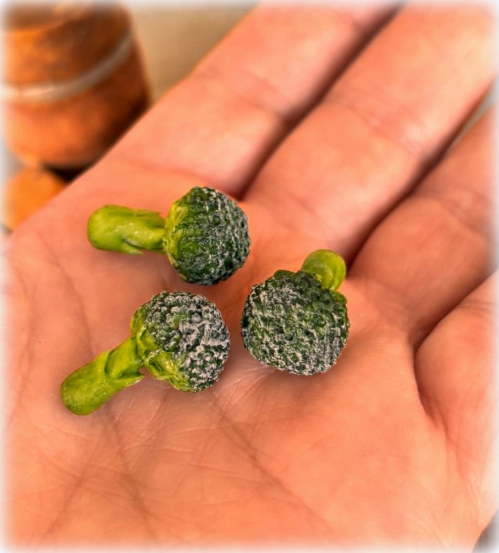 Dollhouse miniature broccoli vegetable market day food