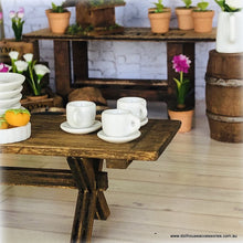 Dollhouse white plain tea cup saucer modern