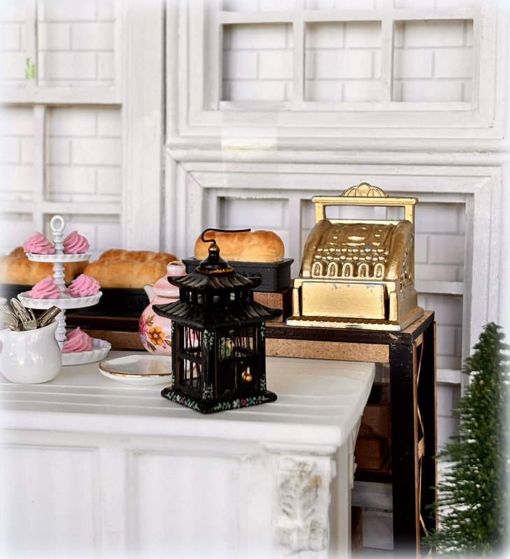 Dollhouse black birdcage ornate