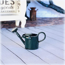 Dollhouse miniature dark green watering can