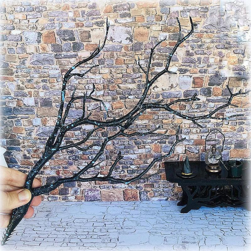 Dollhouse halloween haunted house branch tree