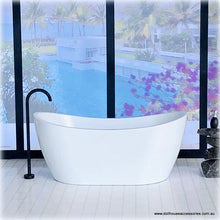 Modern White Bath with Freestanding Tap - Miniature