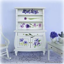 Purple Floral Cabinet - Miniature - One of a Kind