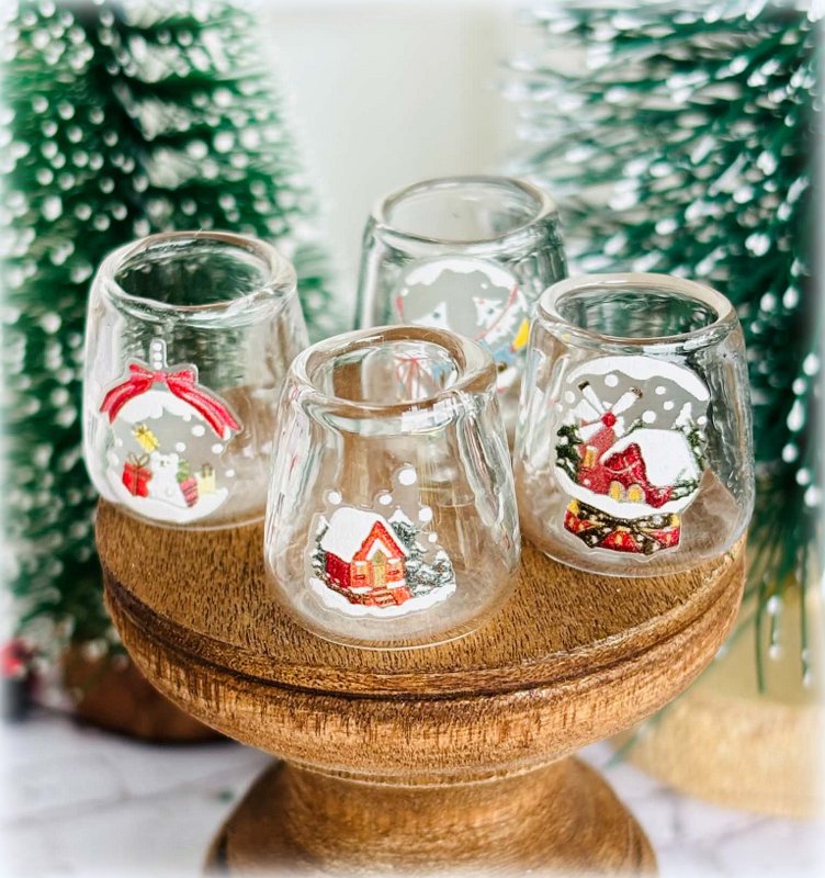 Christmas Jars - set of 4 - Miniature