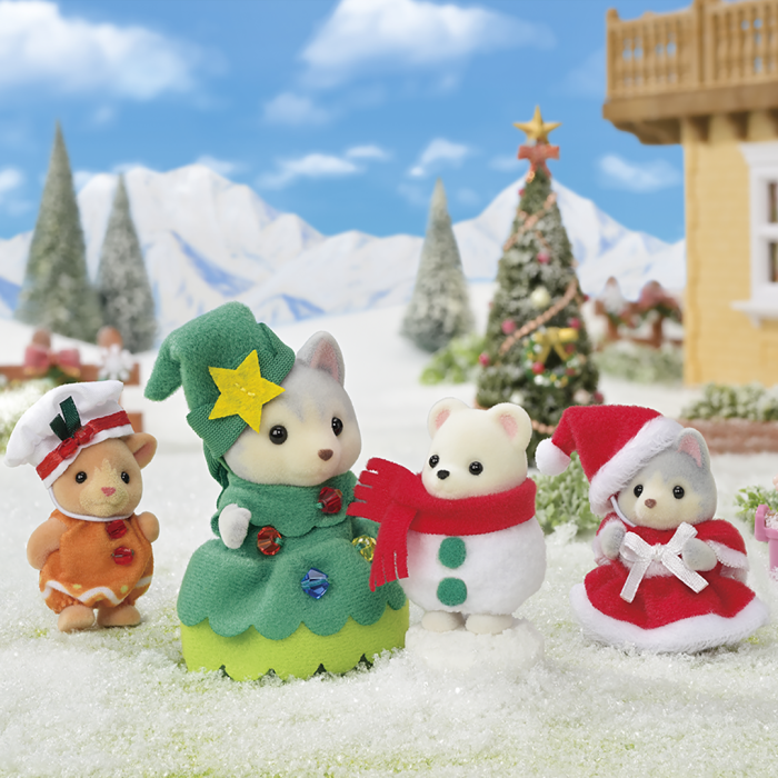 Sylvanian Families Happy Christmas Friends 4 figures