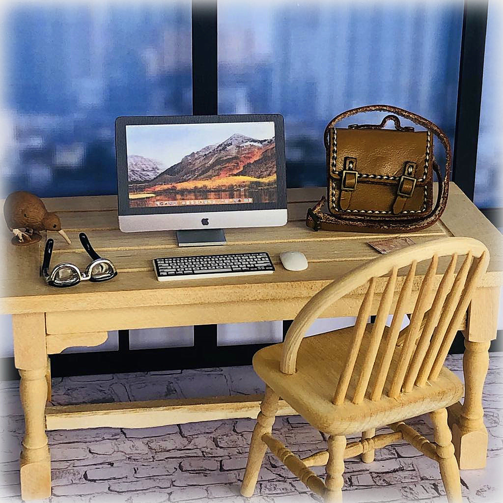 Dollhouse desktop computer with keyboard