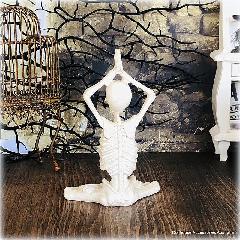 Yoga Skeleton - Hands Above Head - 10 cm high - Miniature