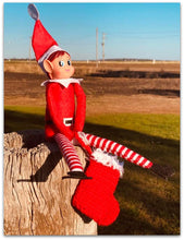 Elf on the post outback Australia Christmas stocking