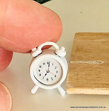 Miniature dollhouse white alarm clock