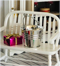 Dollhouse miniature shiny metal bucket farmhouse