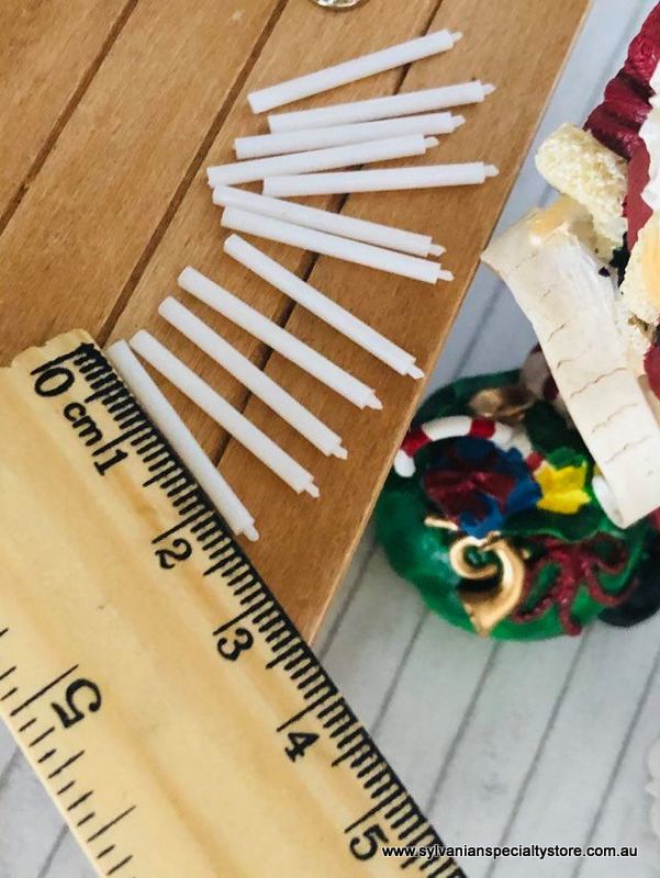 White Candles x 12 - Miniature