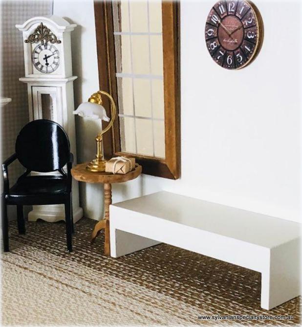 Low Modern White Table or Shelf - Miniature