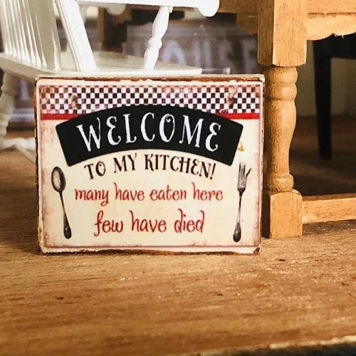 Dollhouse miniature Kitchen humour sign