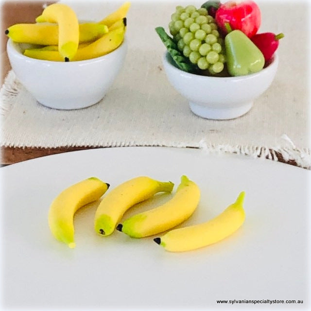 Dollhouse miniature bananas fruit bowl