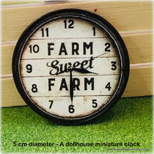 Dollhouse mini farm sweet farm clock