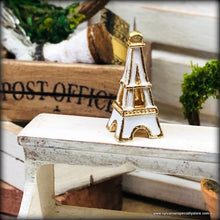 Dollhouse miniature golden Eiffel Tower decor accessory