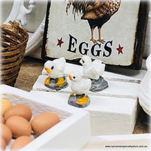 Dollhouse miniature chick figurines poultry hens