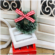 Dollhouse Minaiture Christmas Wreath with gingham bow