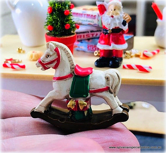 Dollhouse miniature tiny rocking horse resin