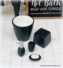 Dollhouse bathroom accessories modern black