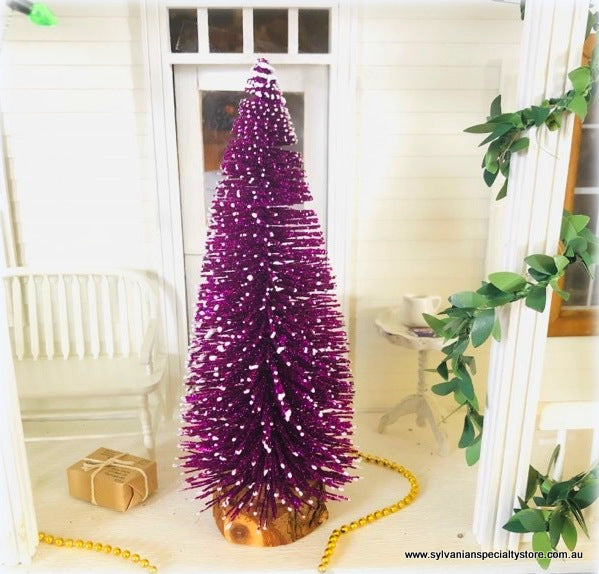 Dollhouse Miniature Christmas Tree purple