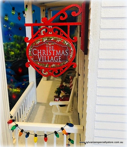 Dollhouse Christmas Village Sign Dollhouse Accessories Australia