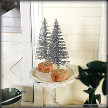 Silver Christmas Trees - Pair - 5 cm - Miniature