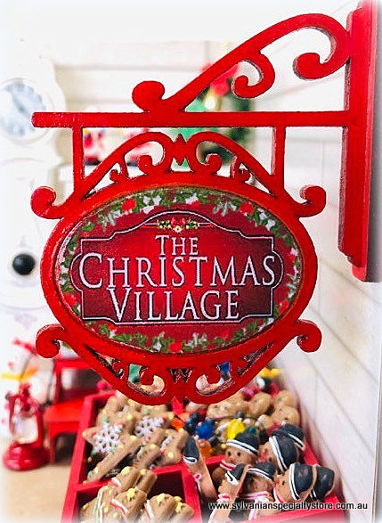 Dollhouse Christmas Village Sign