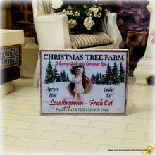 Dollhouse Miniature Christmas Tree Farm Snow scene 