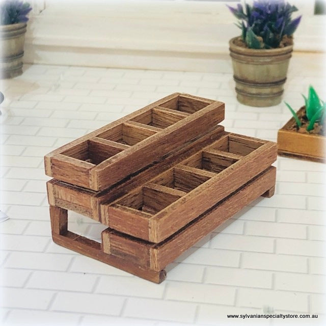 Planter Box - Wooden - Miniature – Dollhouse Accessories Australia