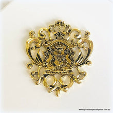 Dollhouse miniature golden royal coat of arms crest